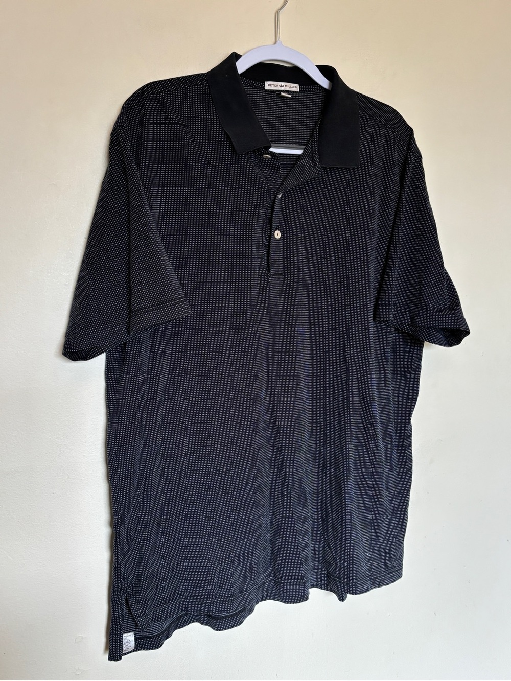 Peter Millar Performance Polo Shirt XL Golf Cotton Short Sleeve Micro Polka Dot